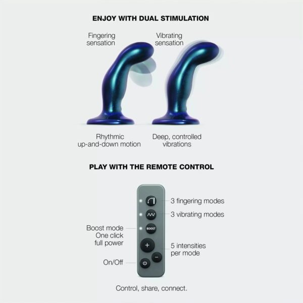 Strap on Me Fingerdildo Medium mit Vibration Blau – Bild 12