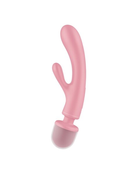 SATISFYER TRIPLE LOVER 2 IN 1 MASSAGESTAB RABBIT VIBRATOR PINK