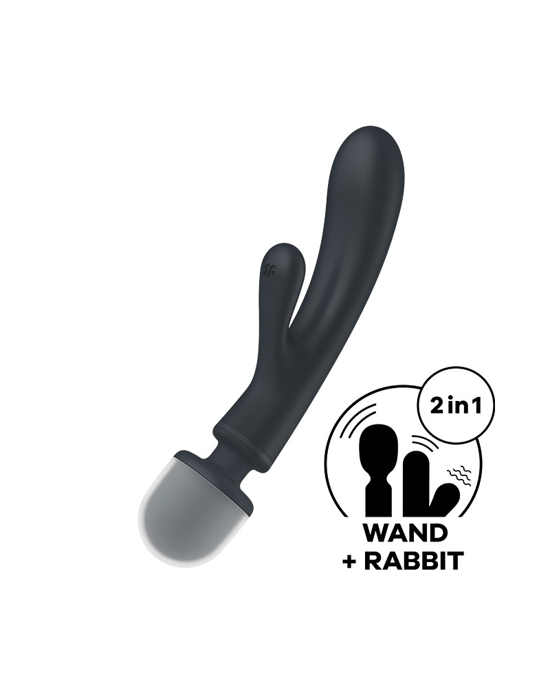 SATISFYER TRIPLE LOVER 2 IN 1 MASSAGESTAB RABBIT VIBRATOR SCHWARZ – Bild 4