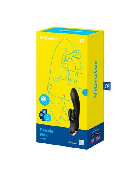 Alternative view of SATISFYER DOUBLE FLEX RABBIT VIBRATOR SCHWARZ