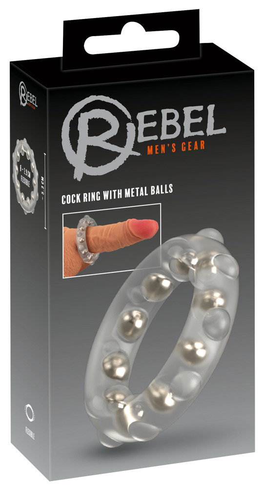 Rebel Cock Ring with Metal Balls