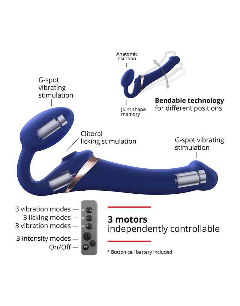 STRAP ON ME MULTI ORGASM DILDO MIT LECKSTIMULATION BLAU S – Bild 7