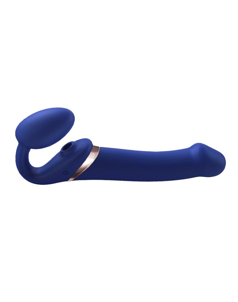 STRAP ON ME MULTI ORGASM DILDO MIT LECKSTIMULATION BLAU L