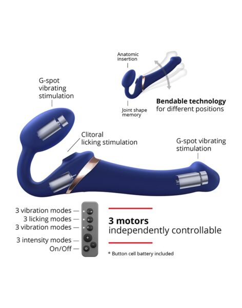 STRAP ON ME MULTI ORGASM DILDO MIT LECKSTIMULATION BLAU XL – Bild 5