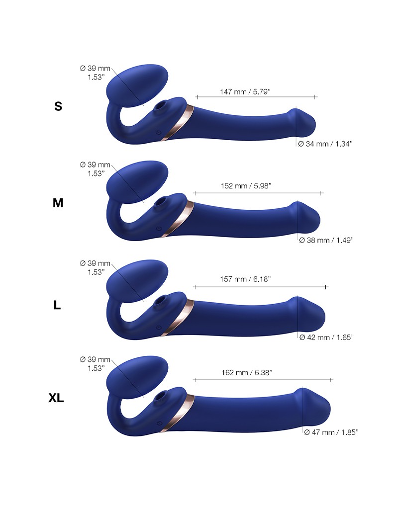 STRAP ON ME MULTI ORGASM DILDO MIT LECKSTIMULATION BLAU XL – Bild 7