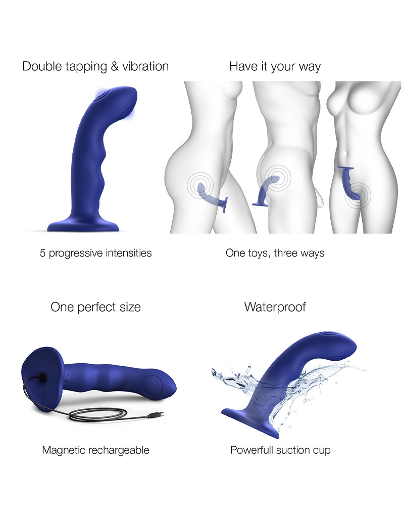 STRAP ON ME TAPPING DILDO WAVE BLAU – Bild 12