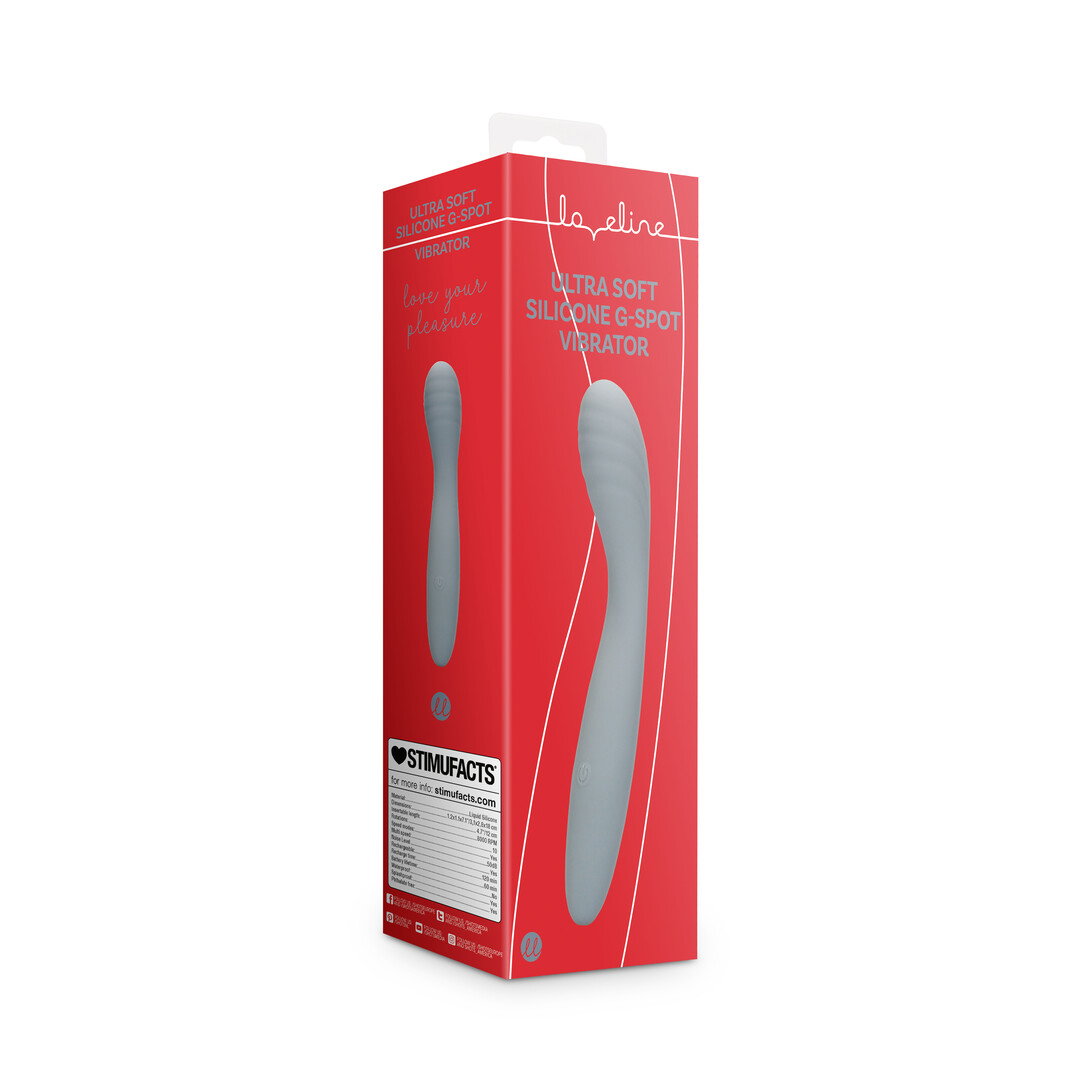 Loveline by Shots Ultra Soft Silicone G-Spot Vibrator - Basaltgrau – Bild 2
