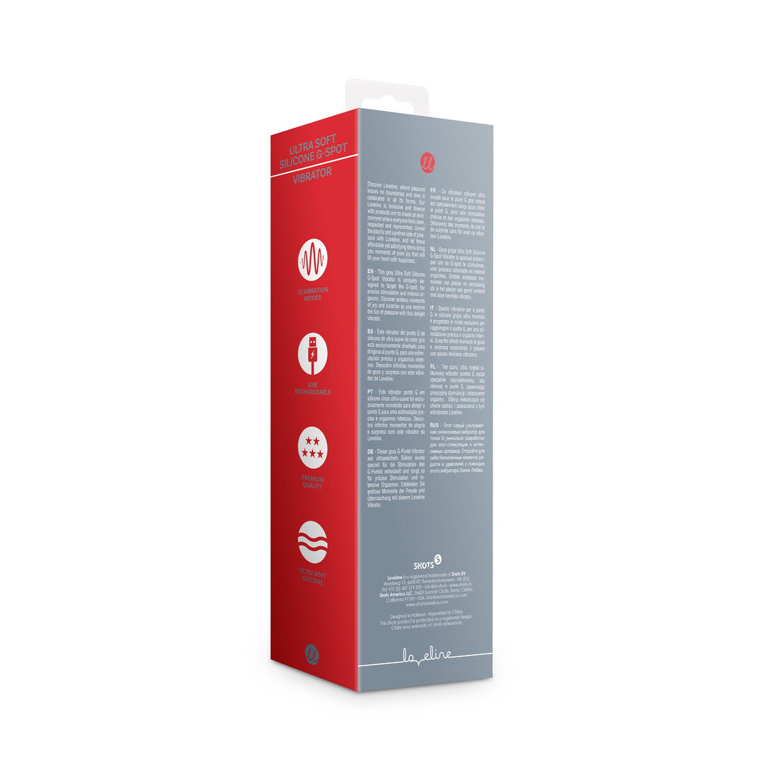 Loveline by Shots Ultra Soft Silicone G-Spot Vibrator - Basaltgrau – Bild 3
