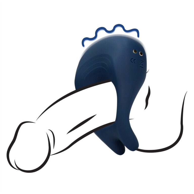Loveline by Shots Spitzes vibrierendes Penisring - Baltisches Blau