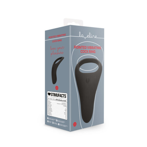Alternative view of Loveline by Shots Spitzes Vibrations-Penishring - Lakritz Schwarz