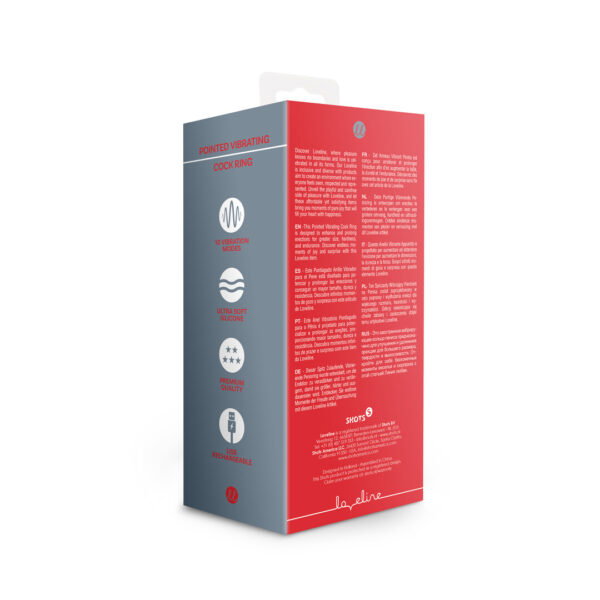 Loveline by Shots Spitzes Vibrations-Penishring - Lakritz Schwarz – Bild 3