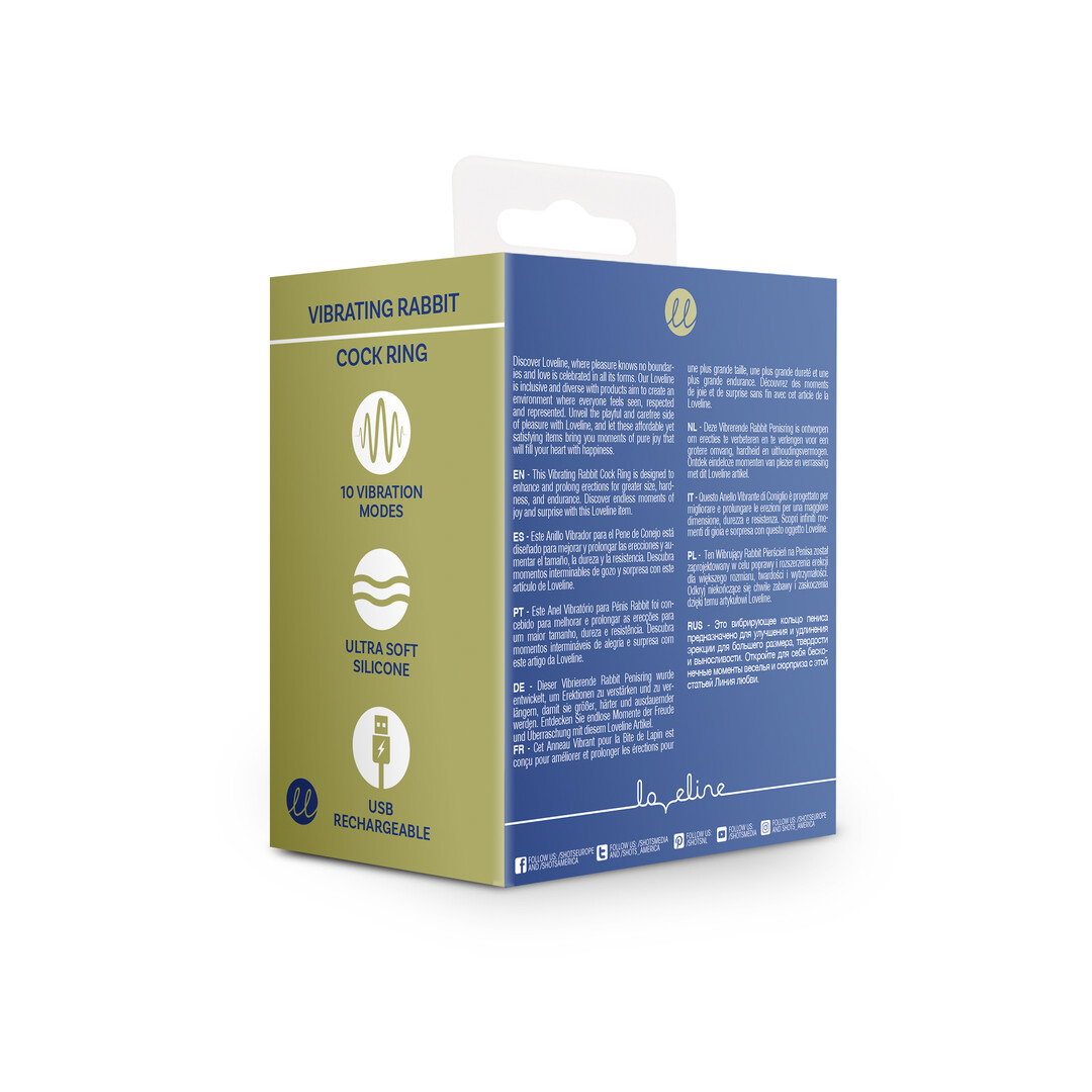 Loveline by Shots Vibrierender Kaninchen Penisring - Baltisches Blau – Bild 3