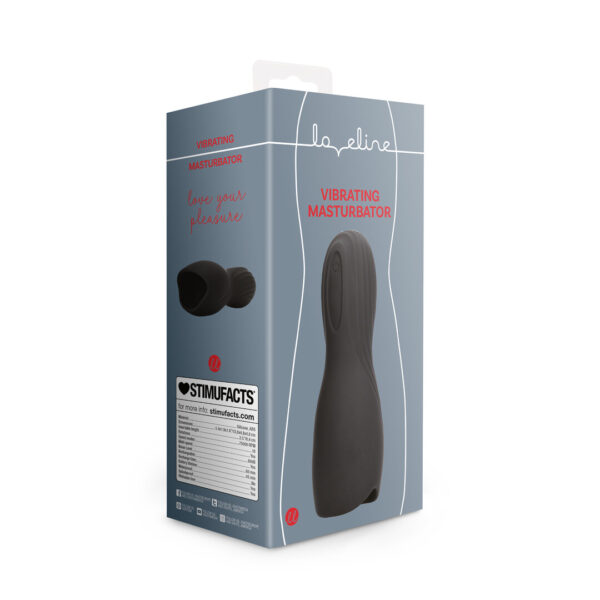 Alternative view of Loveline by Shots Vibrating Masturbator Sleeve - Lakritz Schwarz