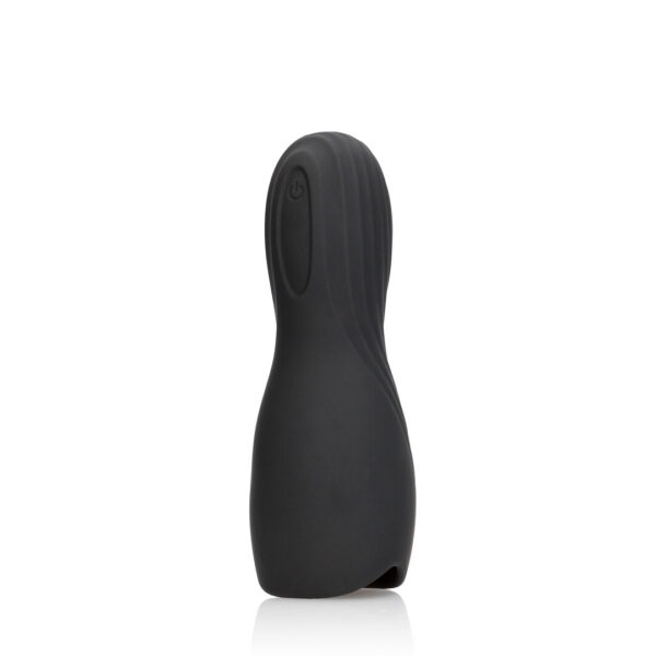 Loveline by Shots Vibrating Masturbator Sleeve - Lakritz Schwarz – Bild 6