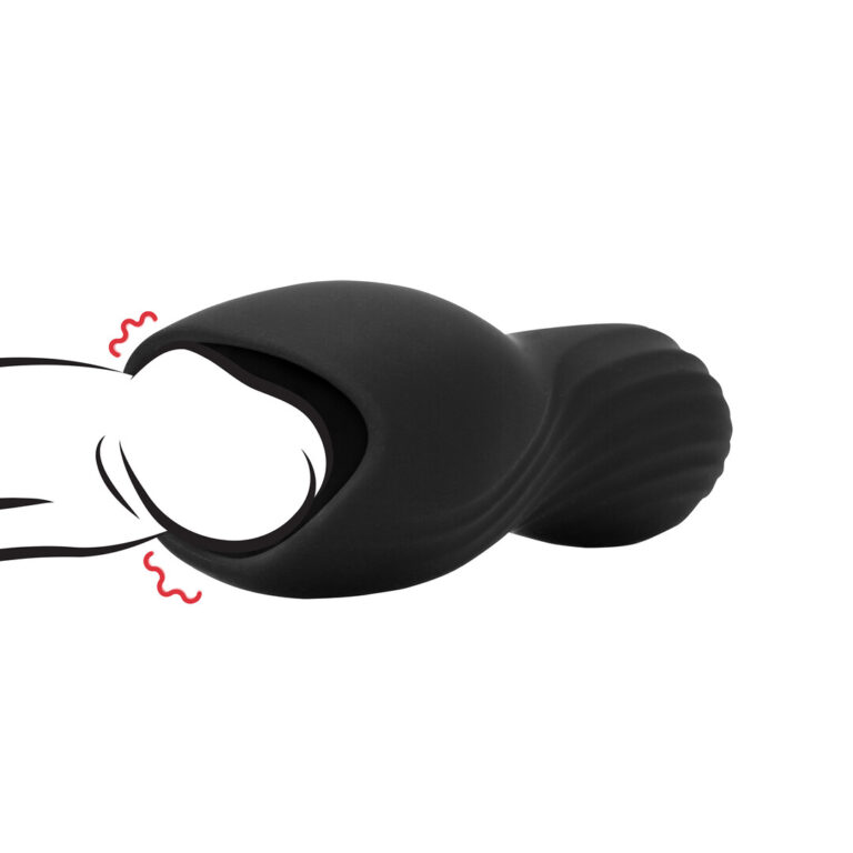Loveline by Shots Vibrating Masturbator Sleeve - Lakritz Schwarz