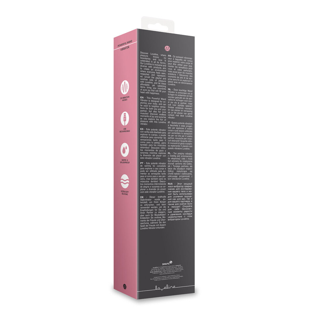 Loveline by Shots Kraftvoller Wand Vibrator - Charbone – Bild 3
