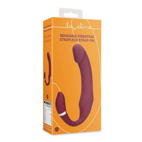 Loveline by Shots Biegsamer vibrierender halterloser Strap-on Vibrator - Merlot Grape – Bild 2