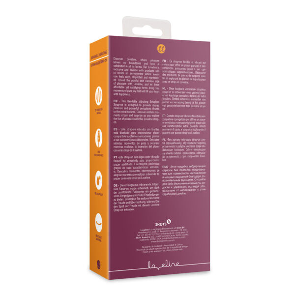 Loveline by Shots Biegsamer vibrierender halterloser Strap-on Vibrator - Merlot Grape – Bild 3