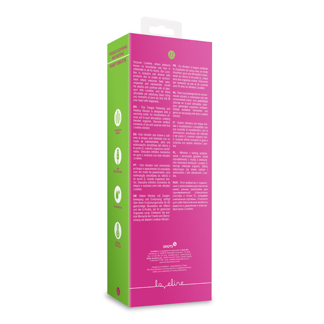 Loveline by Shots Zungenschlag Rabbit Vibrator mit Wärmefunktion - Exuberant Pink – Bild 3