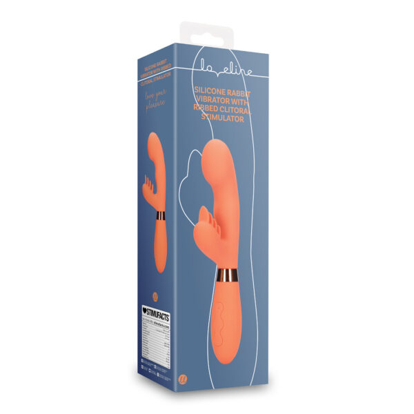 Loveline by Shots Silikon Rabbit Vibrator mit aufgefächerten klitoralen Stimulatoren - Glazed Carrots – Bild 2