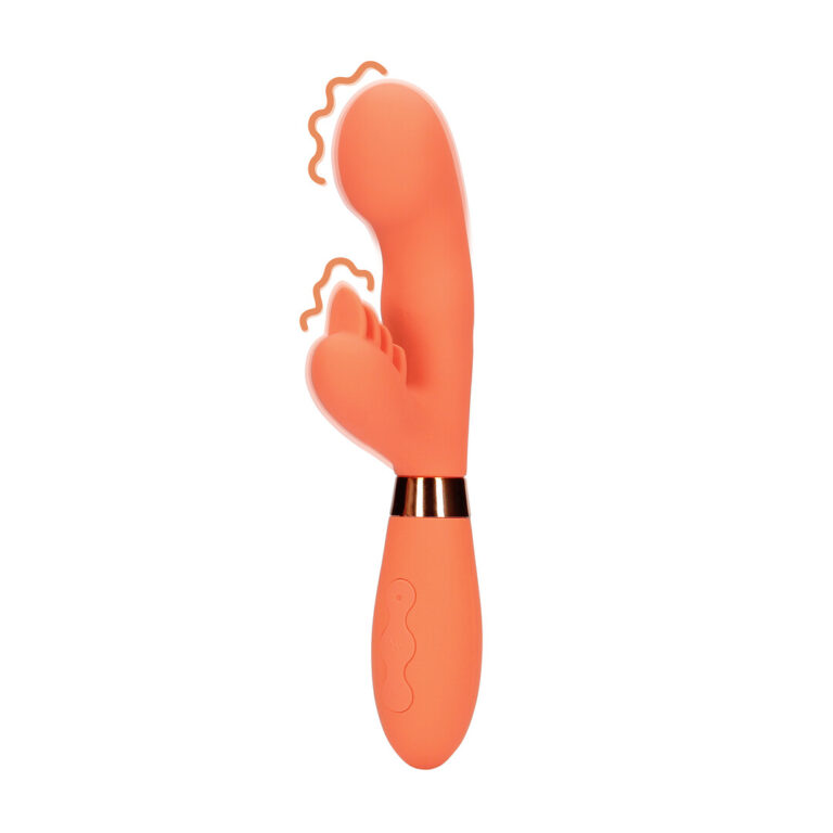 Loveline by Shots Silikon Rabbit Vibrator mit aufgefächerten klitoralen Stimulatoren - Glazed Carrots