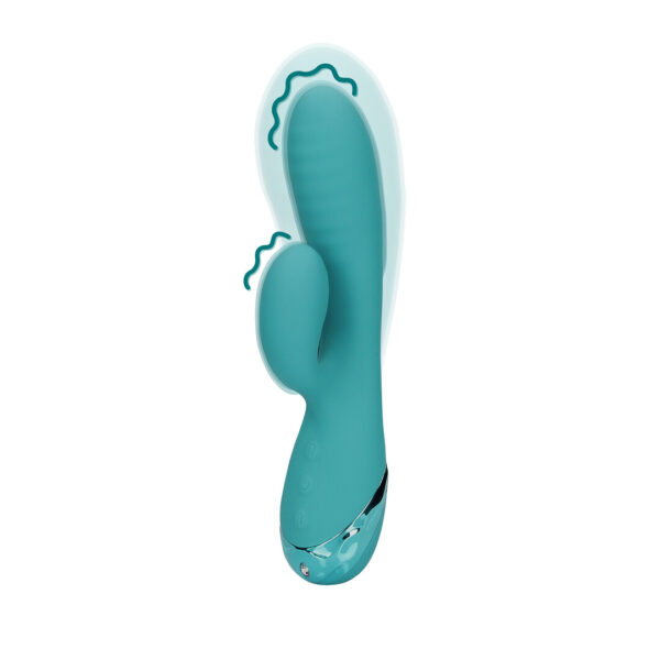 Loveline by Shots Sich aufblasender Rabbit Vibrator - Peacock Blue