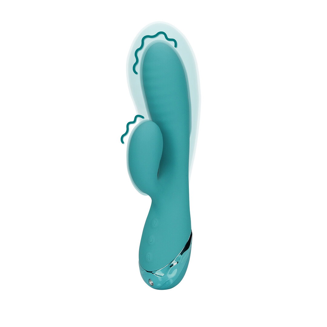 Loveline by Shots Sich aufblasender Rabbit Vibrator - Peacock Blue
