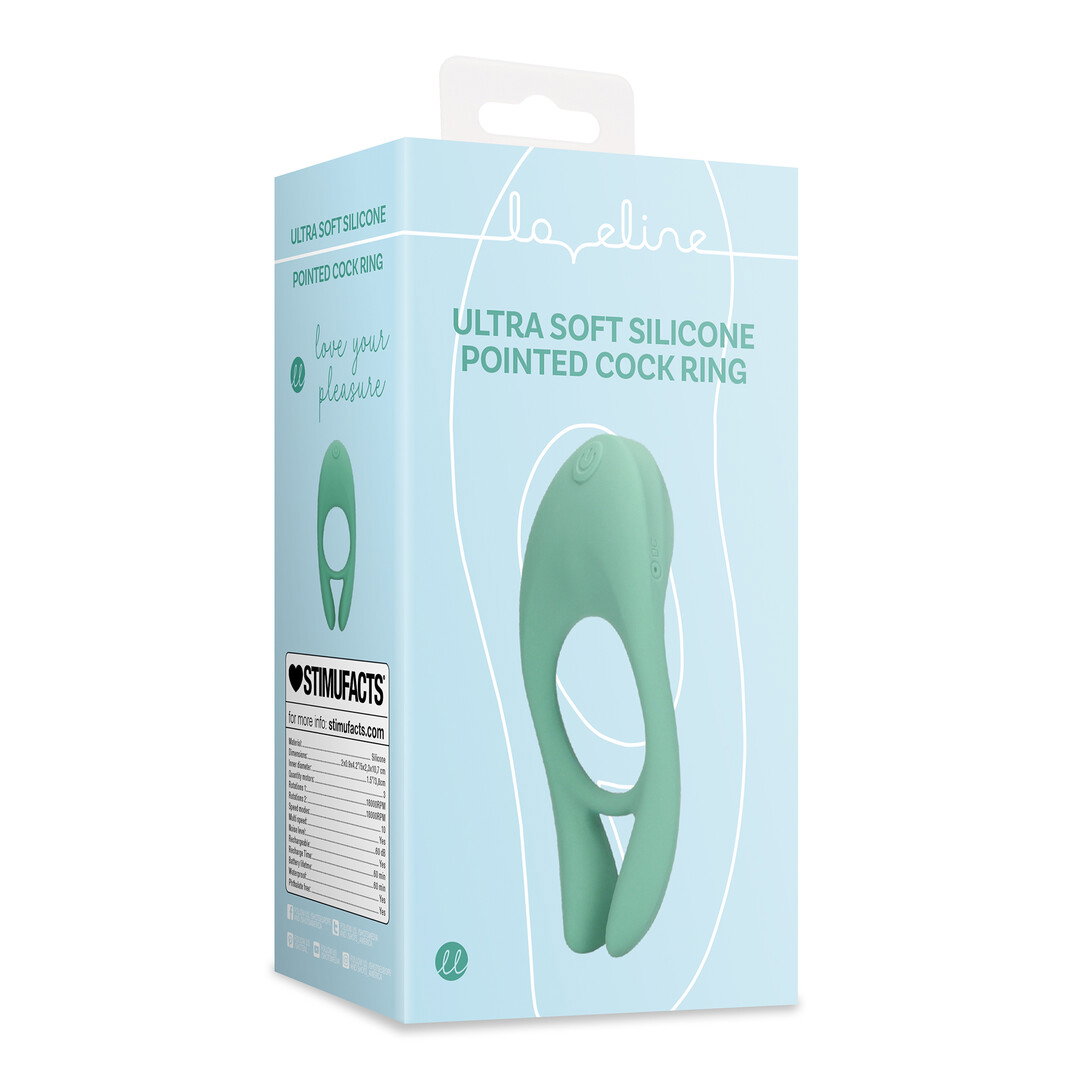 Loveline by Shots Ultra weicher Silikon Penis Ring mit extra Wulst - Blue Grass – Bild 2