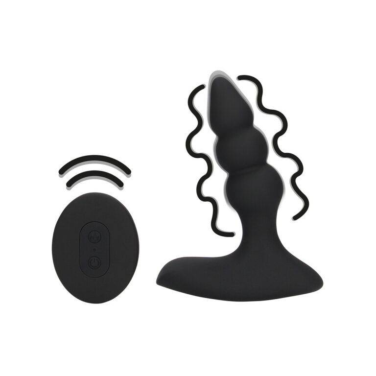 Loveline by Shots Vibrierender Kugel - Anal Plug mit Fernsteuerung - Licorice Black
