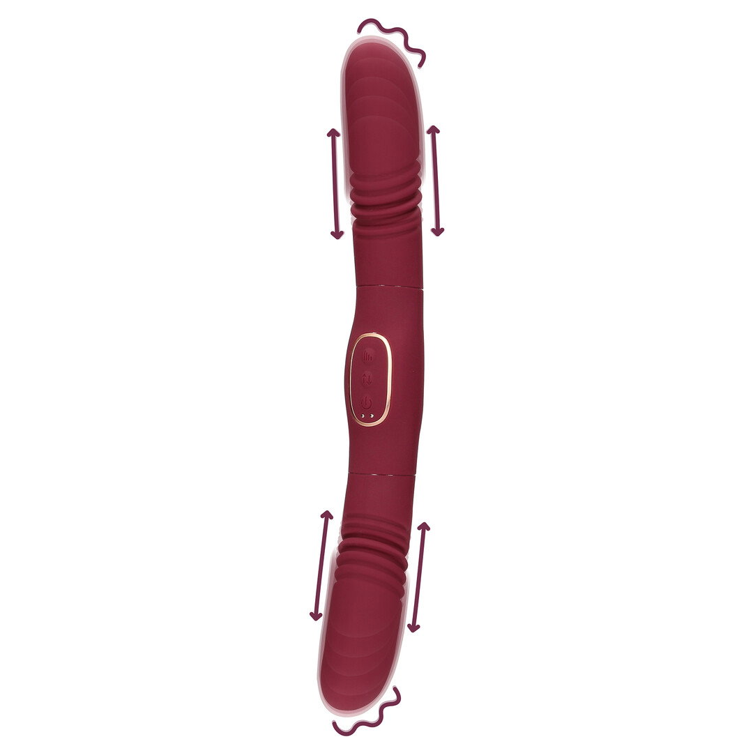 Loveline by Shots Stoßender Doppelvibrator - Merlot Grape