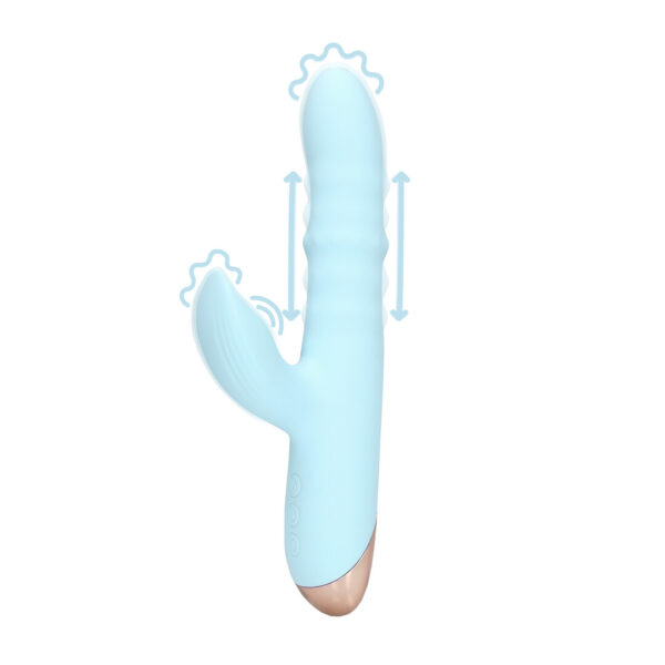Loveline by Shots Pulswellen Vibrator mit auf- und ab bewegten Ringen - Arctic Blue