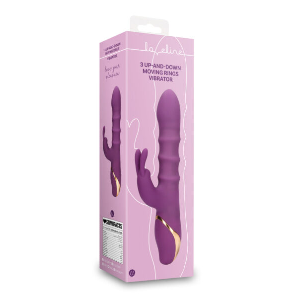 Loveline by Shots Vibrator mit 3 auf- und ab bewegten Ringen - Orchidee Purple – Bild 2