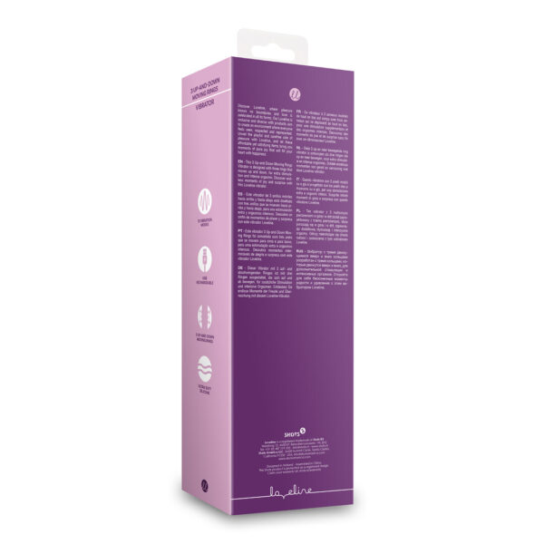 Loveline by Shots Vibrator mit 3 auf- und ab bewegten Ringen - Orchidee Purple – Bild 3