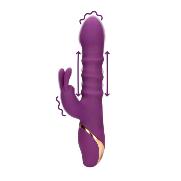 Loveline by Shots Vibrator mit 3 auf- und ab bewegten Ringen - Orchidee Purple