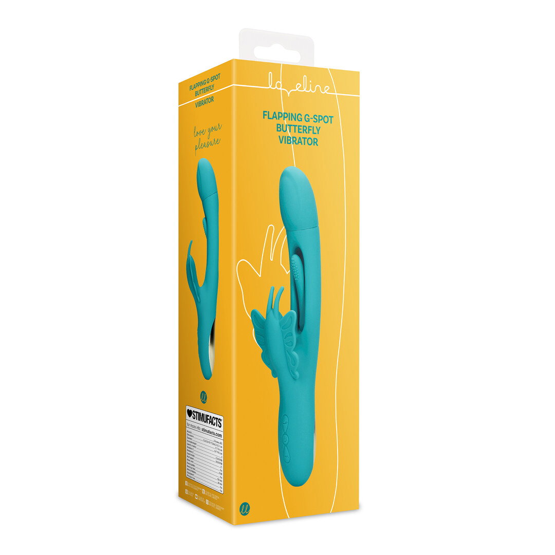 Loveline by Shots Flügelschlagender Butterfly G-Spot Vibrator - Peacock Blue – Bild 2