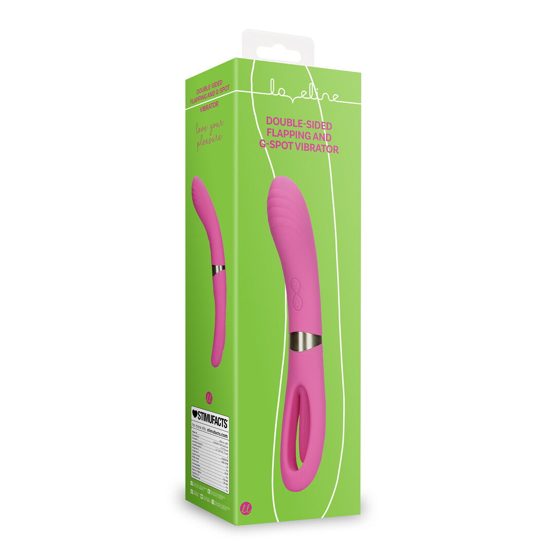 Loveline by Shots Beidseitig verwendbarer G-Spot Vibrator mit Schlagflügel - Exuberant Pink – Bild 2