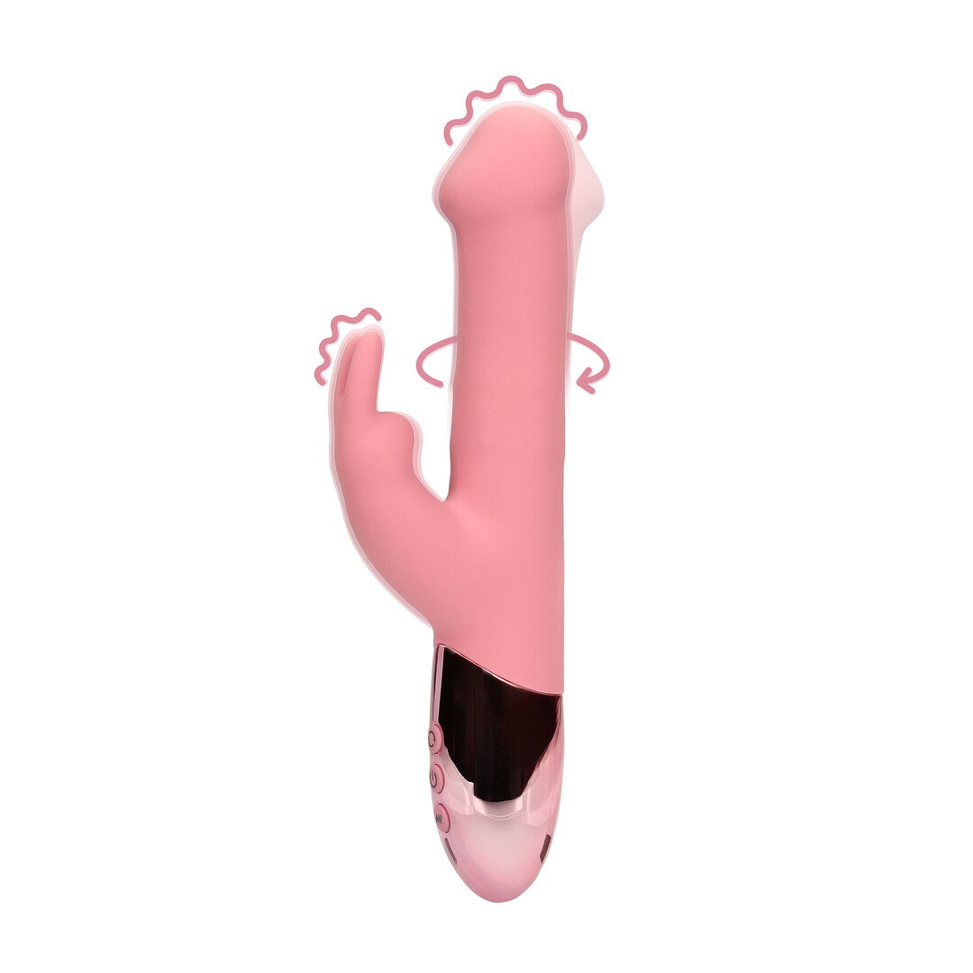 Loveline by Shots Rabbit Vibrator mit rotierenden Perlen - Pink Arabesque