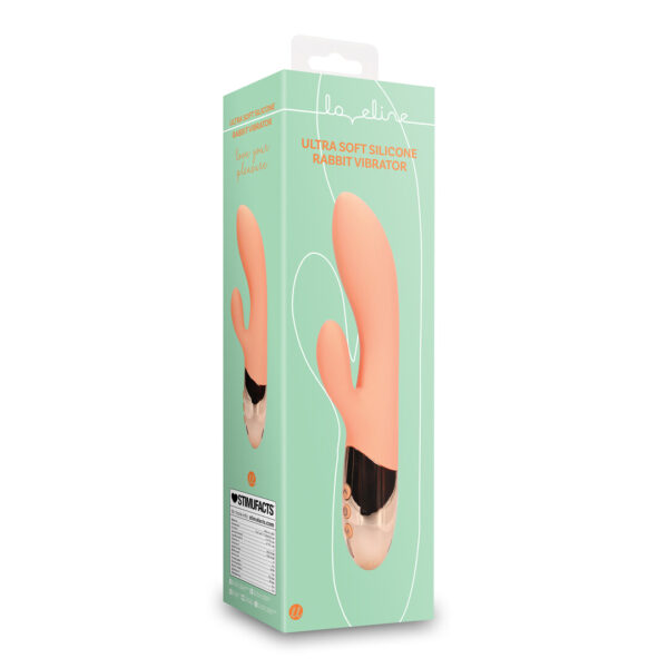 Loveline by Shots Ultra weicher Silikon Rabbit Vibrator - Ceramic Peach – Bild 2