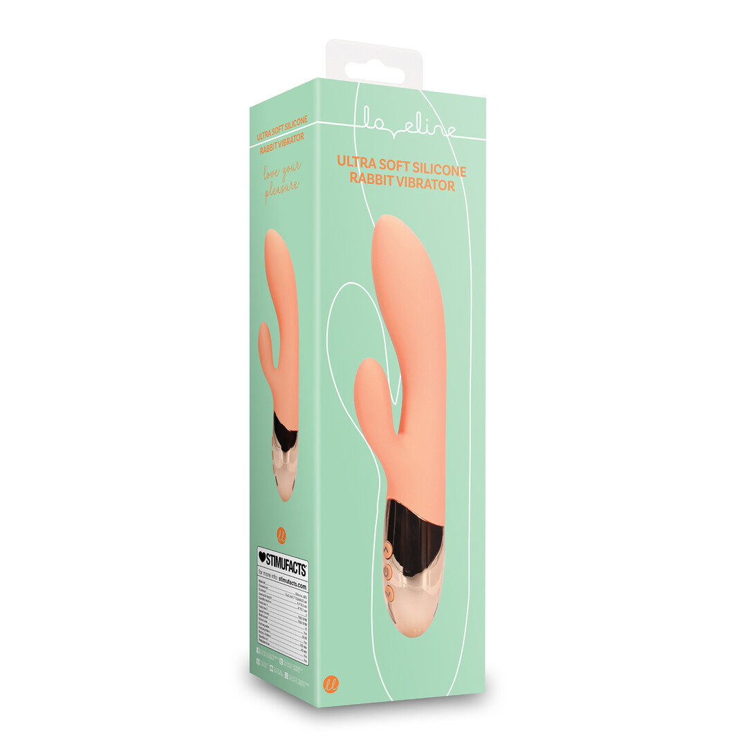 Loveline by Shots Ultra weicher Silikon Rabbit Vibrator - Ceramic Peach – Bild 2
