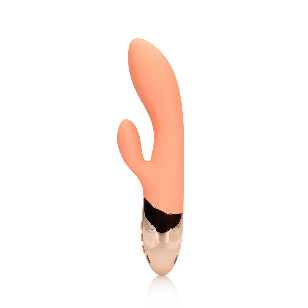 Loveline by Shots Ultra weicher Silikon Rabbit Vibrator - Ceramic Peach – Bild 5