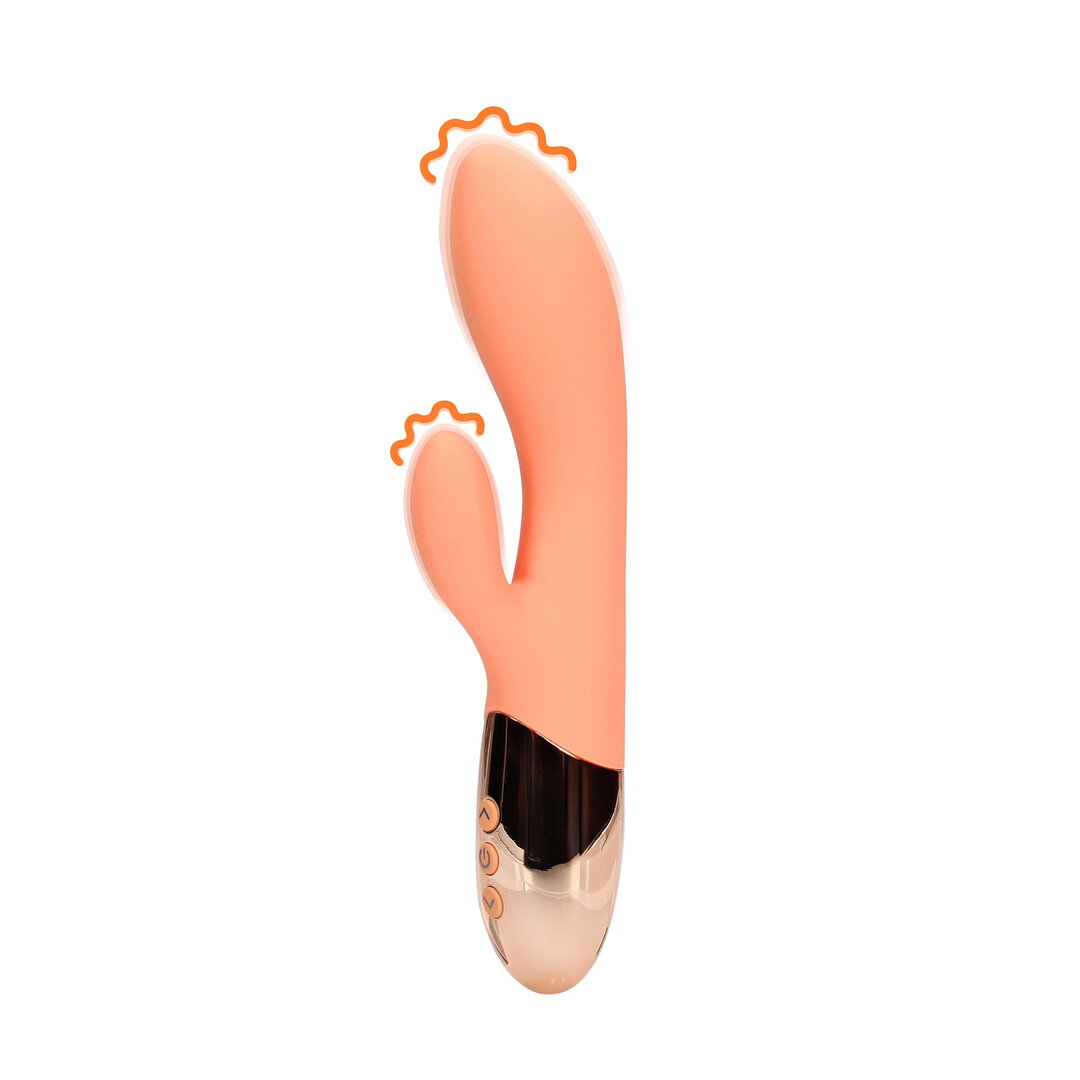 Loveline by Shots Ultra weicher Silikon Rabbit Vibrator - Ceramic Peach