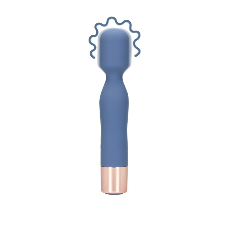 Loveline by Shots Mini Wand Vibrator - Blue Horizon