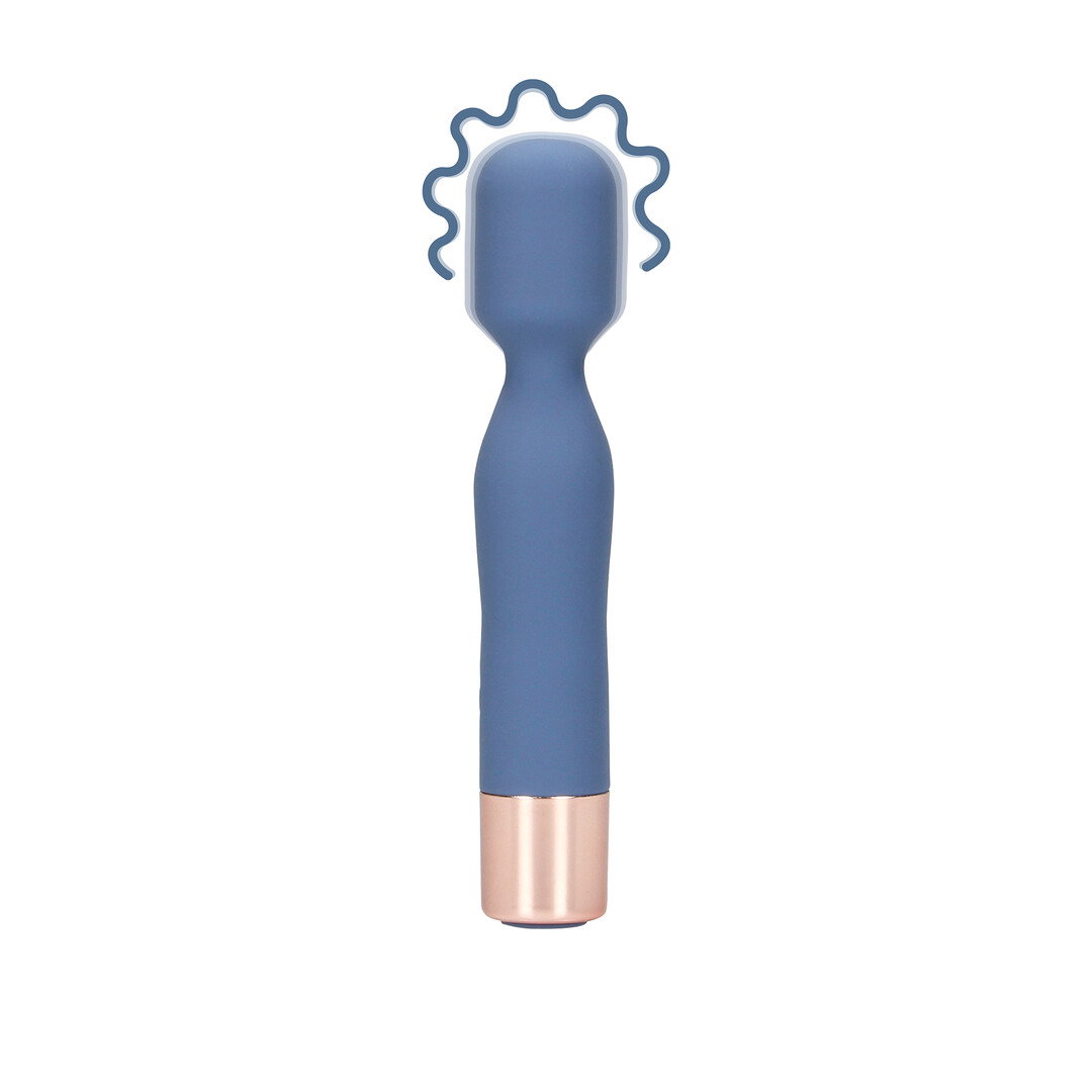 Loveline by Shots Mini Wand Vibrator - Blue Horizon