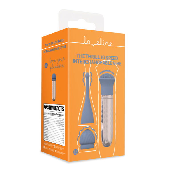 Loveline by Shots Der Thrill - 10 Speed Austauschbarer Vibrator - Blau – Bild 2