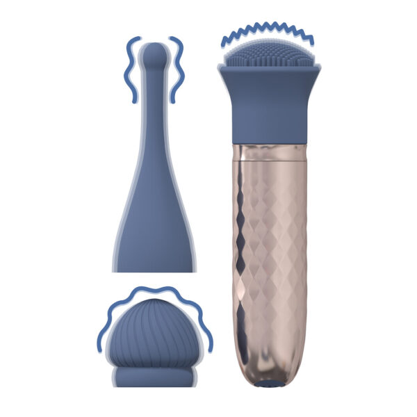 Loveline by Shots Der Thrill - 10 Speed Austauschbarer Vibrator - Blau