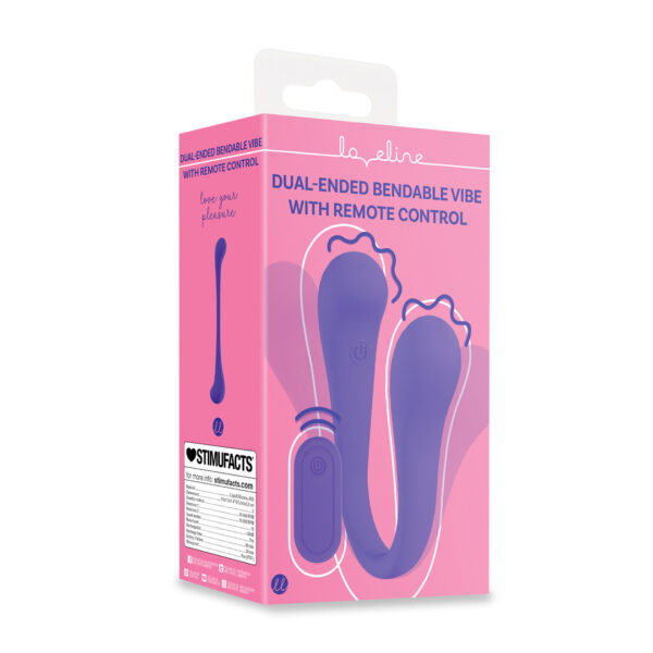 Loveline by Shots Doppelendiger Biegsamer Vibrator mit Fernbedienung - Lila – Bild 2
