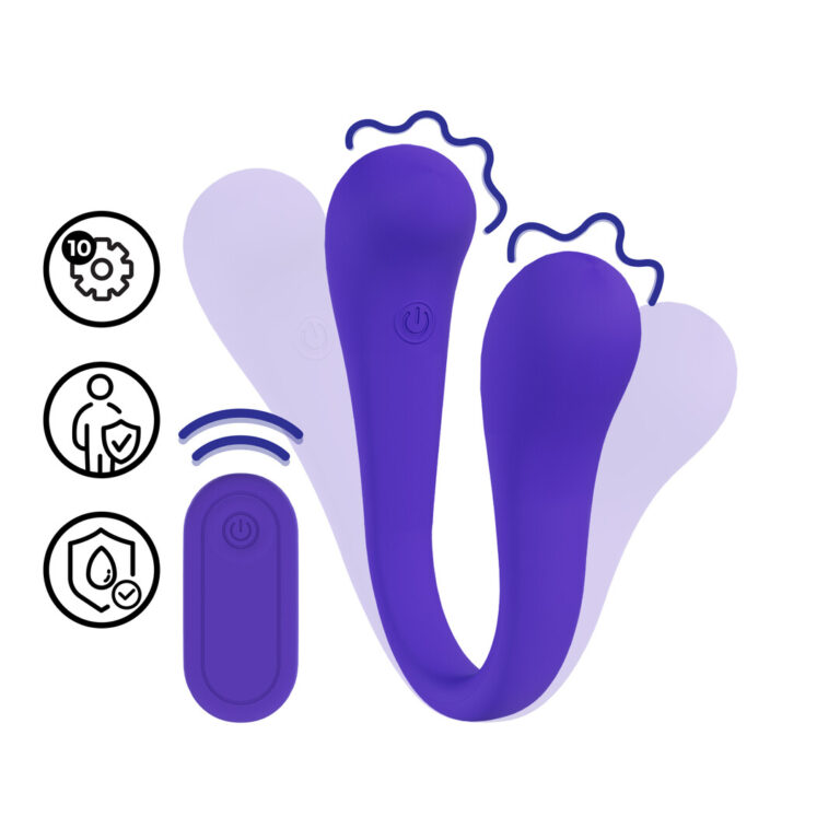 Loveline by Shots Doppelendiger Biegsamer Vibrator mit Fernbedienung - Lila