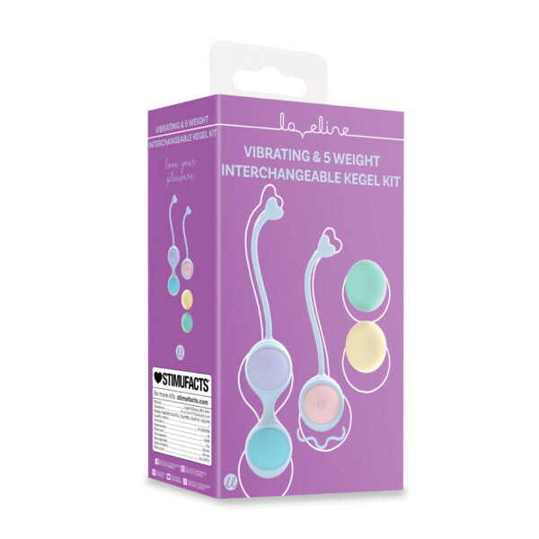 Loveline by Shots Vibrations- und 5 Gewichte Austauschbares Kegel-Set - Lila – Bild 2