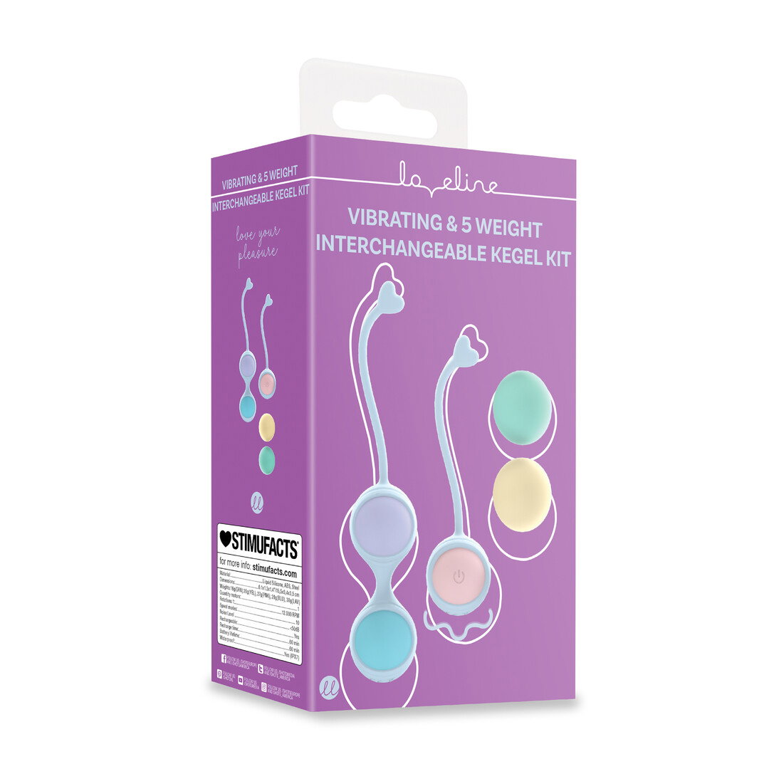 Loveline by Shots Vibrations- und 5 Gewichte Austauschbares Kegel-Set - Lila – Bild 2