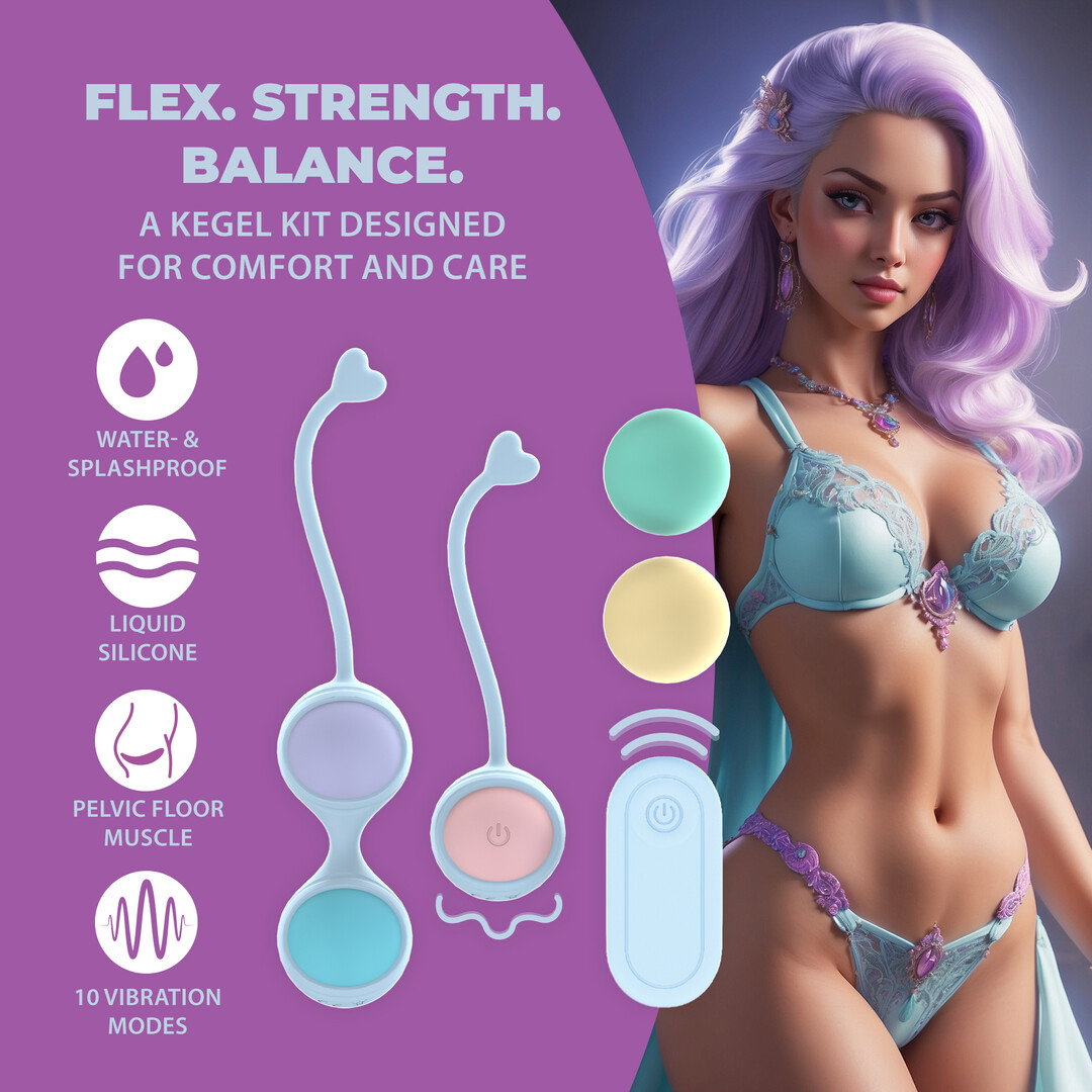 Loveline by Shots Vibrations- und 5 Gewichte Austauschbares Kegel-Set - Lila – Bild 4
